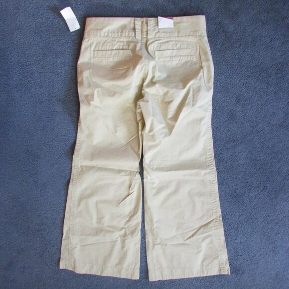 NWT Old Navy Beige Mid Rise Wide Leg 6 Casual Pants Zip Fly Trousers Chinos - Picture 3 of 3